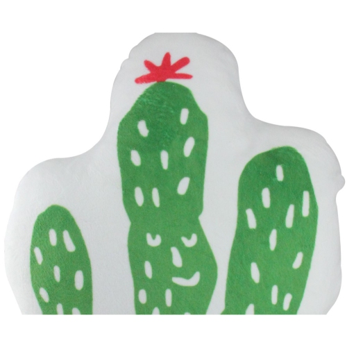 Coussin décoratif en molleton de cactus vert et blanc de 20 po