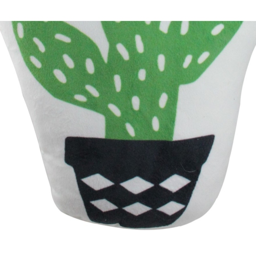 Coussin décoratif en molleton de cactus vert et blanc de 20 po