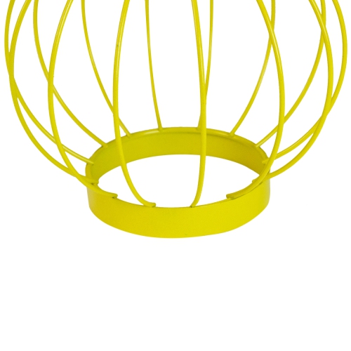 6.5" Yellow Outdoor Hanging LED Solar Lantern with Handle