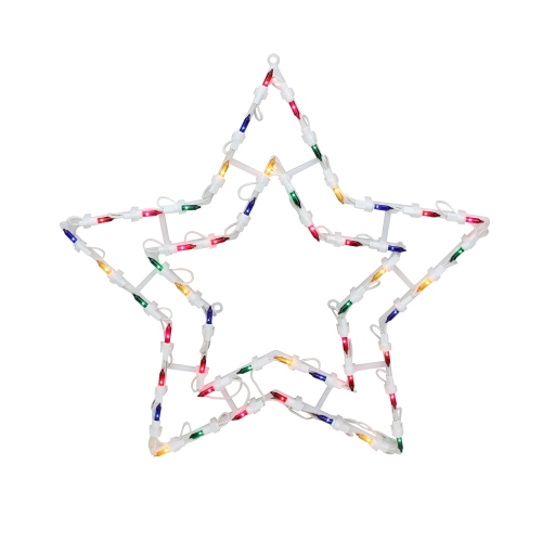 NORTHLIGHT  16" Multi-Color Lighted Star Christmas Window Silhouette Decoration