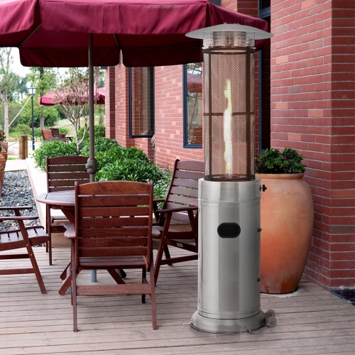 Radiateurs de patio ronds en verre et en acier inoxydable de 41000 BTU