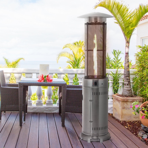 Radiateurs de patio ronds en verre et en acier inoxydable de 41000 BTU