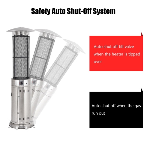 Radiateurs de patio ronds en verre et en acier inoxydable de 41000 BTU