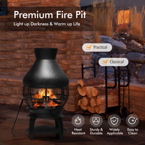 Patio Wood Burning Chimenea Fireplace