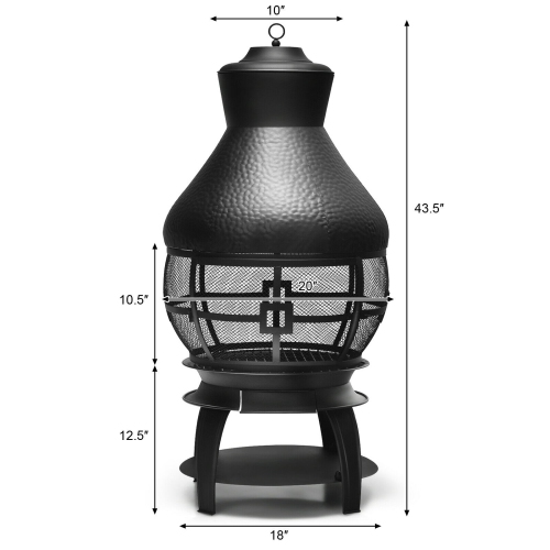 Patio Wood Burning Chimenea Fireplace