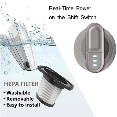 NIERBO Upgrade Handheld Vacuum Cordless Rechargeable Handheld Vacuums 12000PA-14000PA High Power with Power Display for Car, Home, Office, Pet Hair