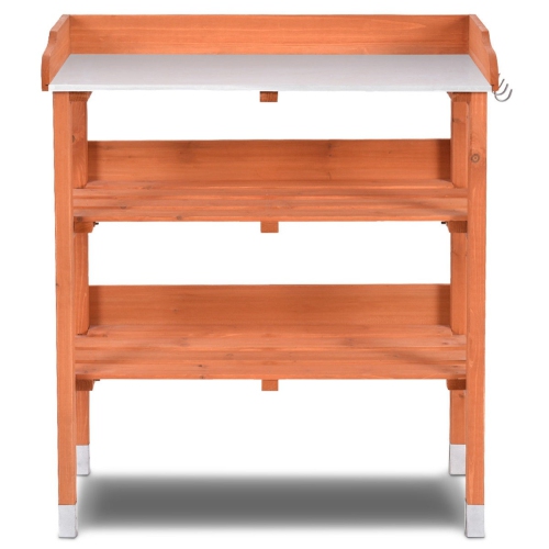 Garden Wooden Potting Bench Work Station with Hook