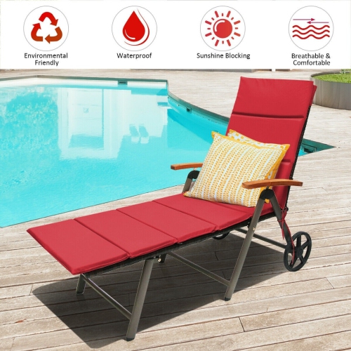 Outdoor Chaise Lounge Chair Rattan Lounger Recliner Chair