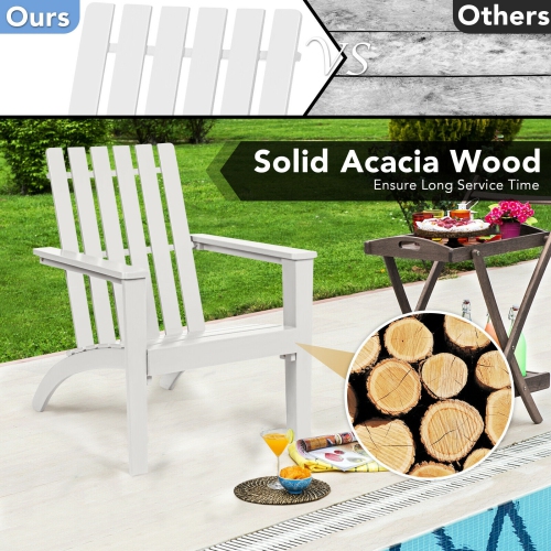 Patio Durable Patio Acacia Wood Adirondack Lounge Armchair