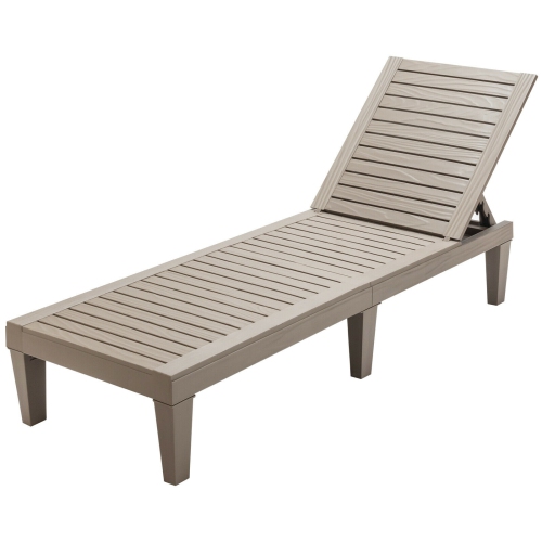 SLICKBLUE  Outdoor Recliner Chair With 5-Position Adjustable Backrest-Brown