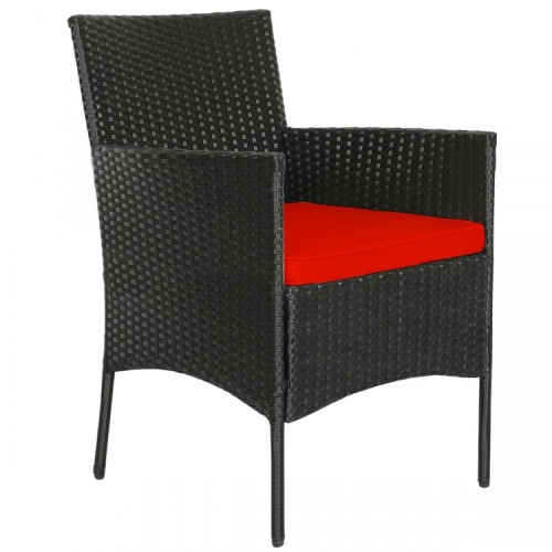 4-Piece Outdoor Rattan Sofa Set with Cushions and Tempered Glass Coffee Table