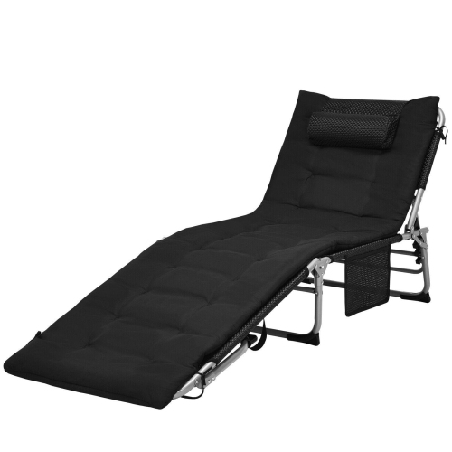SLICKBLUE  4-Fold Oversize Padded Folding Lounge Chair With Removable Soft Mattress