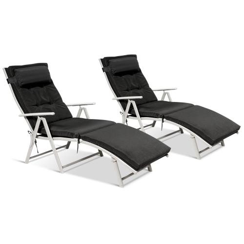 Adjustable Folding Chaise Lounge Chair - Lightweight Outdoor Recliner