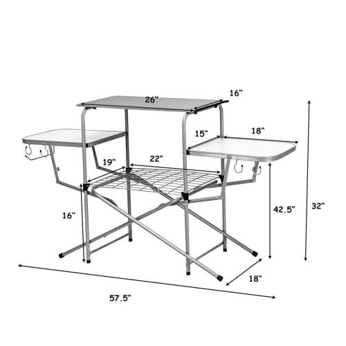 Foldable Outdoor BBQ Table Grilling Stand