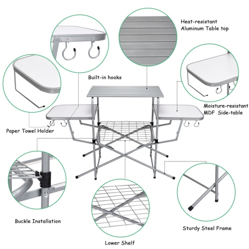 Foldable Outdoor BBQ Table Grilling Stand