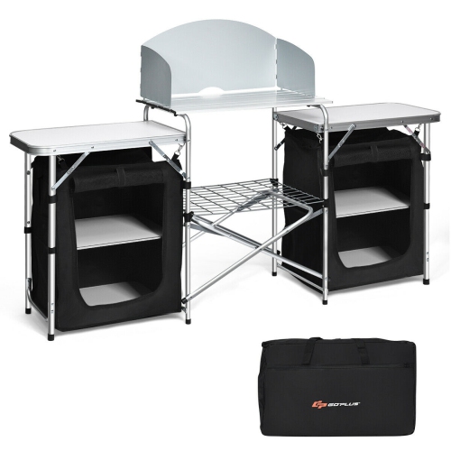 Table de camping pliante avec rangement