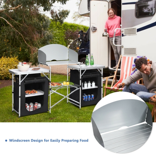 Folding Camping Table with Storage Organizer