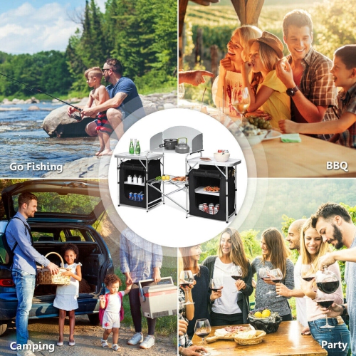 Folding Camping Table with Storage Organizer