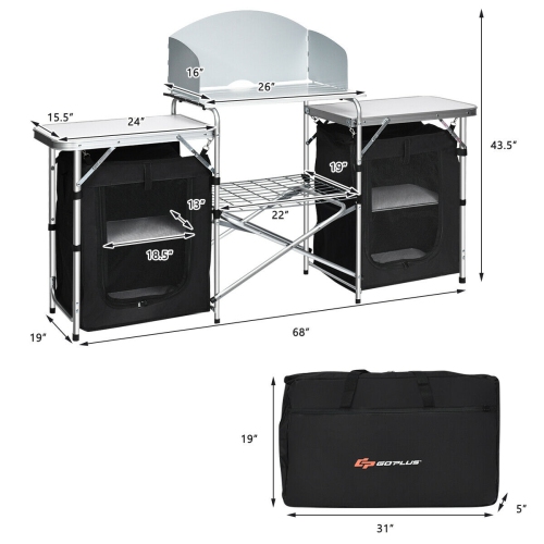 Folding Camping Table with Storage Organizer