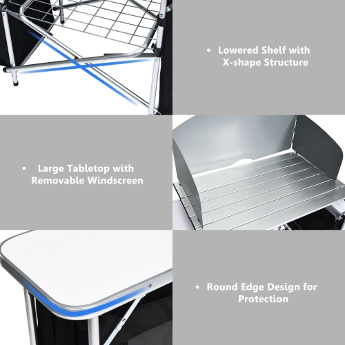 Folding Camping Table with Storage Organizer
