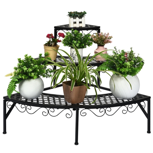 SLICKBLUE  3 Tier Metal Corner Plant Display Rack
