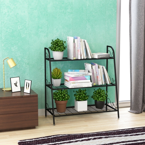 3-tier Metal Plant Stand Shelf Display Rack for Plants Shoes Flower Pot