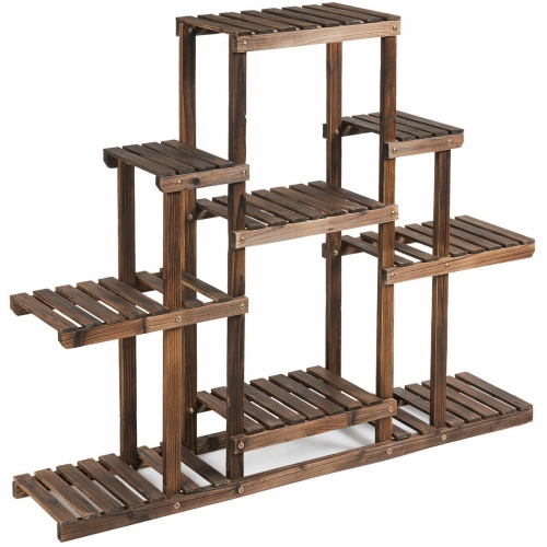 SLICKBLUE  6-Tier Flower Wood Stand Plant Display Rack Storage Shelf