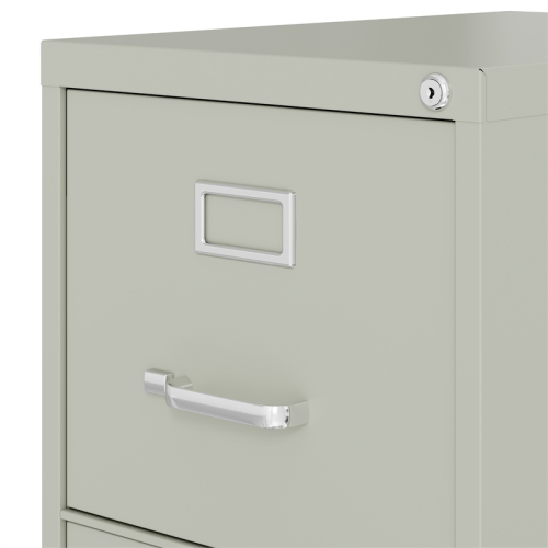 Hirsh 22-in Deep 4 Drawer Letter Width Vertical File Cabinet Light Gray