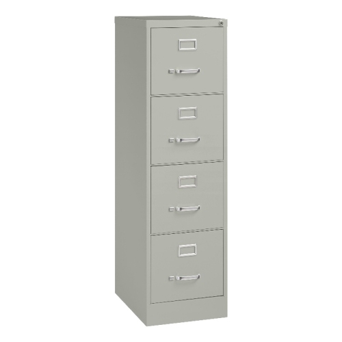 Hirsh 22-in Deep 4 Drawer Letter Width Vertical File Cabinet Light Gray
