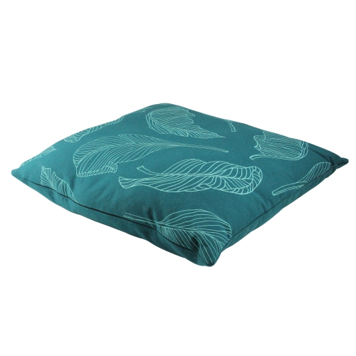18" Teal Green Tropical Leaf Square Throw Pillow
