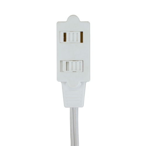 9' White Outdoor Power Extension Cord with 3-Outlets and Safety Locks