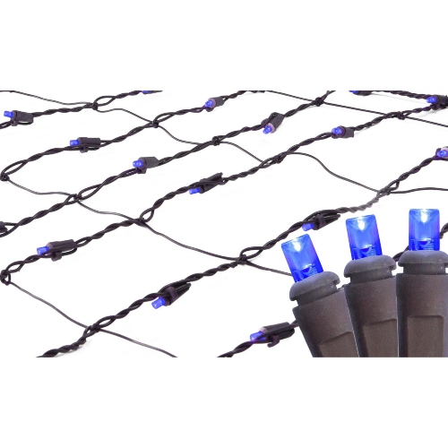 NORTHLIGHT  2' X 8' Led Tree Trunk Wrap Christmas Net Lights - Brown Wire In Blue
