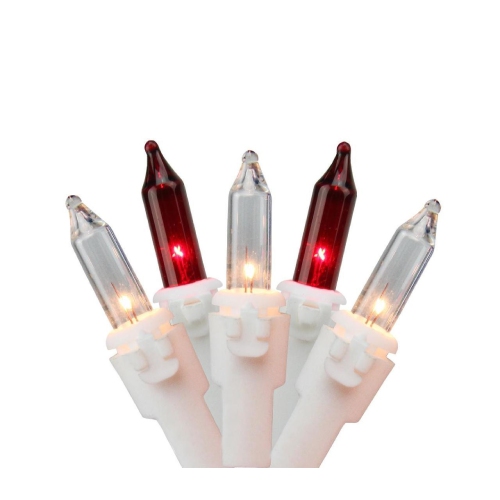 NORTHLIGHT  100 And Clear Mini Icicle Christmas Lights - 5.75 Ft White Wire In Red