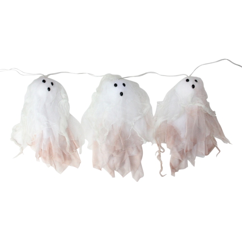 Lumières d'Halloween fantômes à suspendre, 6 unités, fil transparent, 3.25 pi