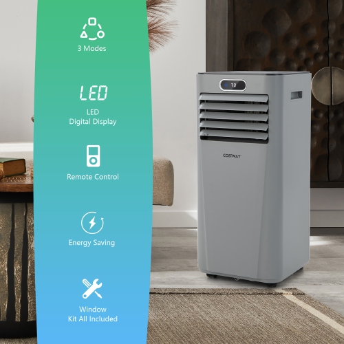 Climatiseur portable de 2,34 kW de marque Costway avec télécommande Rafraîchisseur d'air 3 en 1 avec déshumidificateur