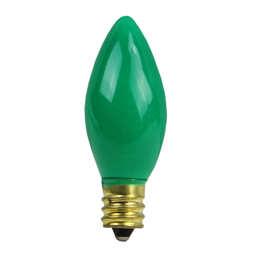 Pack of 4 Opaque Ceramic Green C9 Christmas Replacement Bulbs