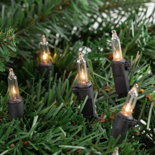 100-Count Clear Mini Christmas String Light Set - 20.25ft Black Wire