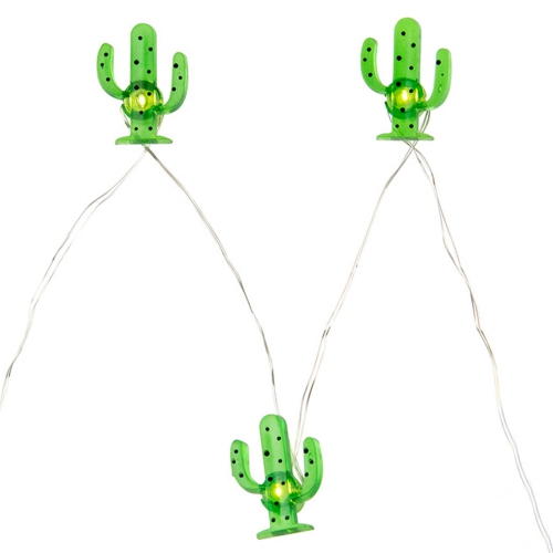 10-Count LED Green Cactus Fairy Lights - Warm White