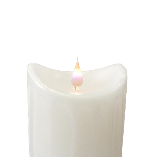 5.25" Pre-Lit White Battery Operated Flameless LED Pillar Candle