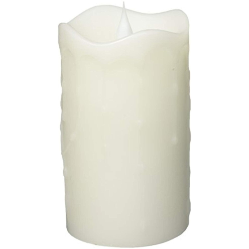 5.25" Pre-Lit White Battery Operated Flameless LED Pillar Candle