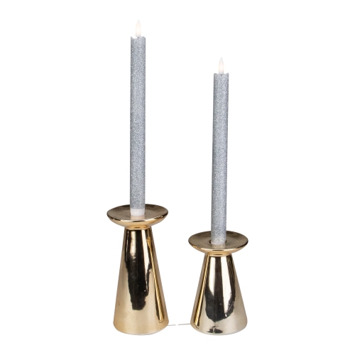 Ensemble de 2 bougies de Noël scintillantes à DEL sans flamme, 11 po