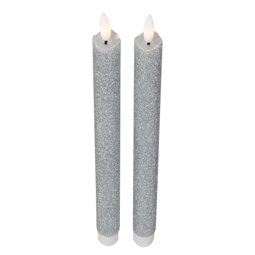 Ensemble de 2 bougies de Noël scintillantes à DEL sans flamme, 11 po