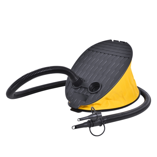 Pompe à pied portative noire et jaune de 9 po