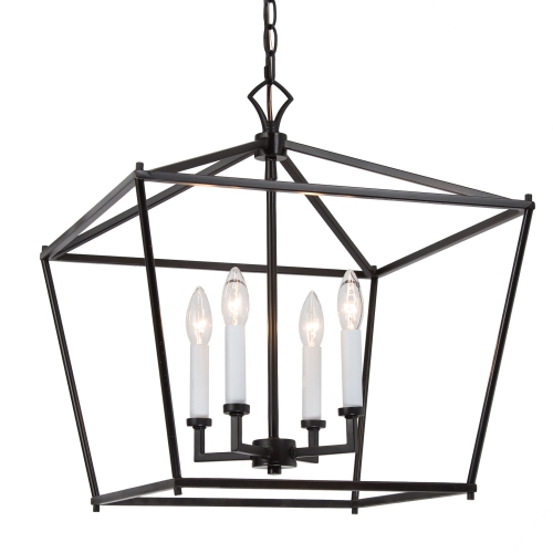 Modern 4-Light Minimal Candelabra Chandelier