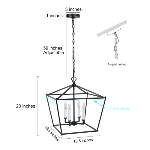 Modern 4-Light Minimal Candelabra Chandelier