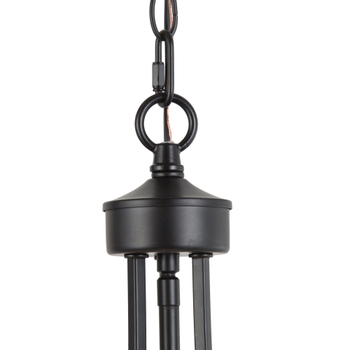 Modern 4-Light Fabric Drum Chandelier