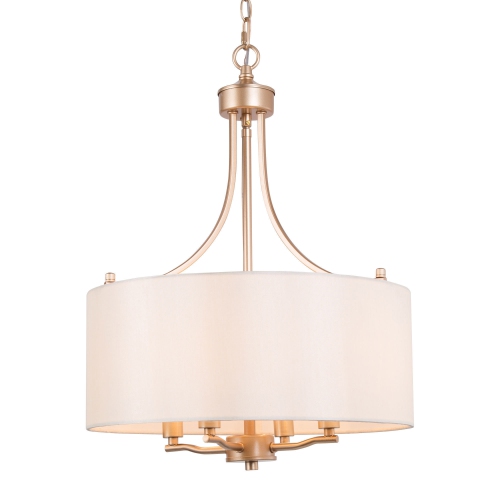 LNC  Modern 4-Light Chandelier With Fabirc Shade In Gold