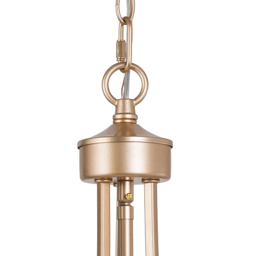 Modern 4-Light Gold Chandelier with Fabirc Shade