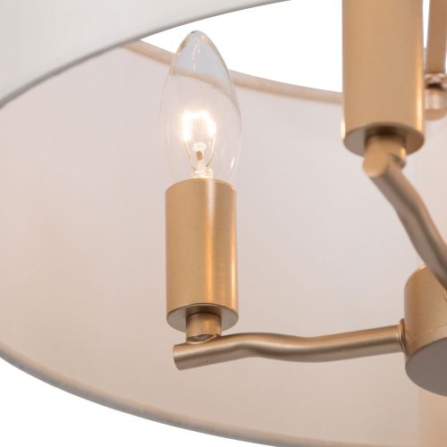 Modern 4-Light Gold Chandelier with Fabirc Shade