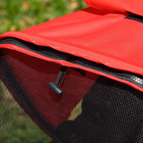 PawHut Luxury Pet Stroller Lightweight Dog Cat Travel Carriage with 3-Rubber Wheels, One-click Folding Design, Adjustable Canopy, Zippered Mesh